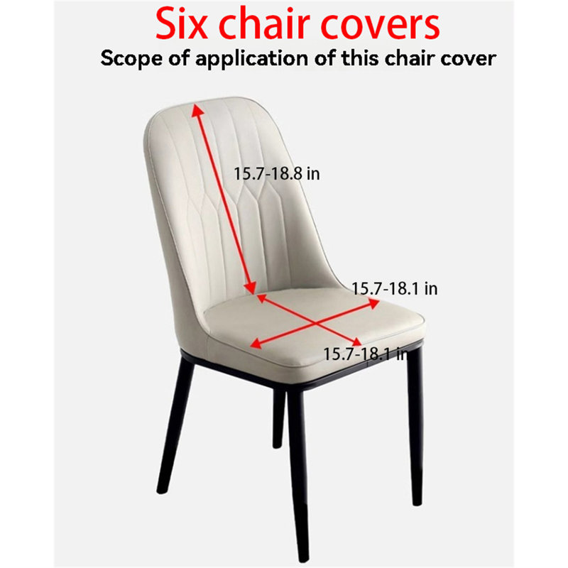 Housse pour chaise de salle à manger en polyester texturé gris clair