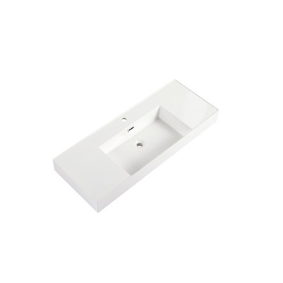 48" Resin Bathroom Vanity Basin In White - Gel-Coated, Charming, 46.95 In. Depth, 17.9 Width, 4.71 Height For Gel Coat,