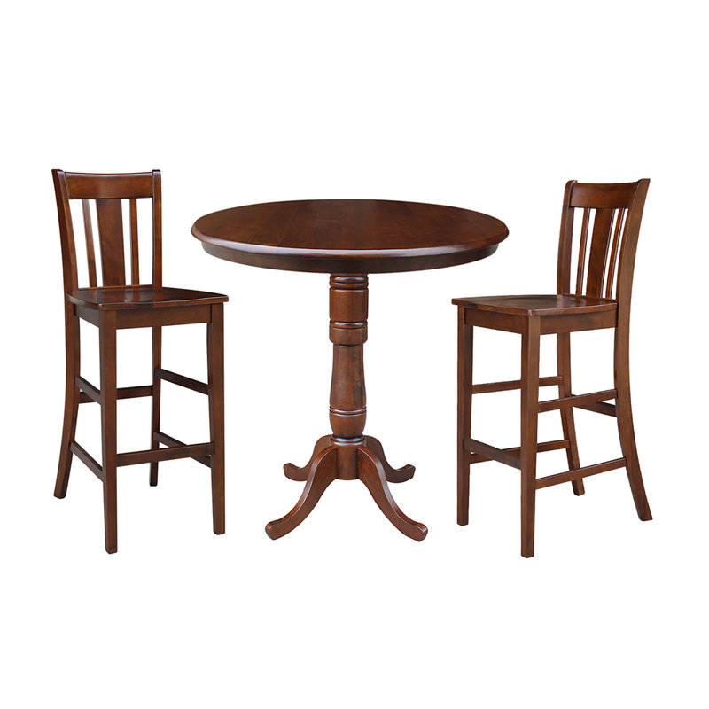 Lonne 2 - Person Solid Wood Top Pedestal Dining Set