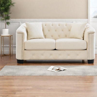 Causeuse en velours Compression 59 po, Chesterfield moderne pour la maison