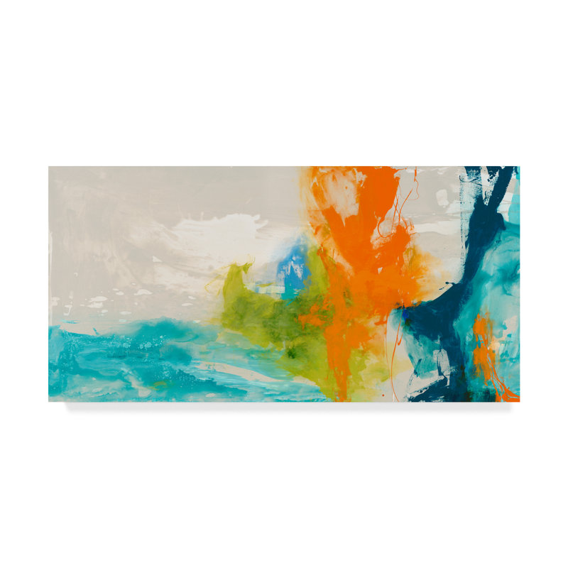 " Wrapped Canvas Wall Art - Sisa Jasper 'Tidal Abstract I' Wall Art for Living Room, Bedroom, or Office Décor - 24x47 " Graphic Art Print