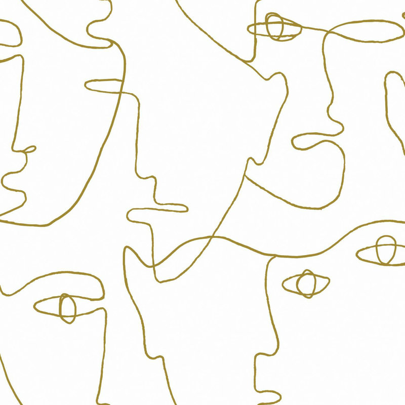 Rouleau de papier peint adhésif Portraits, Doré