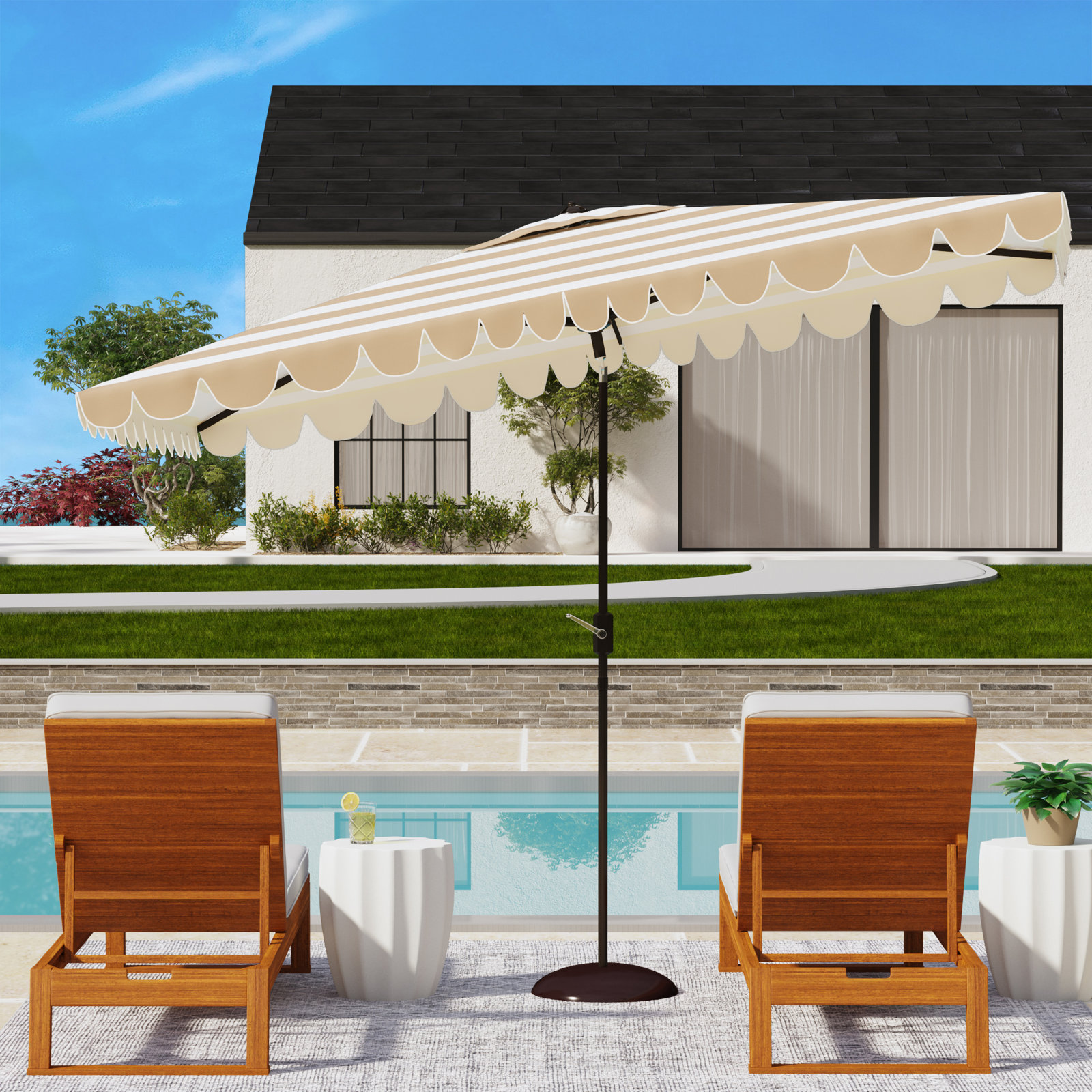 Cali 120'' Outdoor Umbrella, Beige