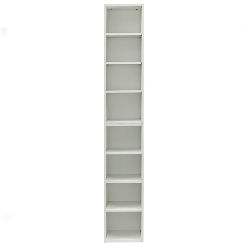 8-Tier Media Tower Rack, CD DVD Slim Storage Cabinet With Adjustable Shelves, Tall Narrow Bookcase Display Bookshelf For Home Office,Multi-Functional Double-Decker Bookcase