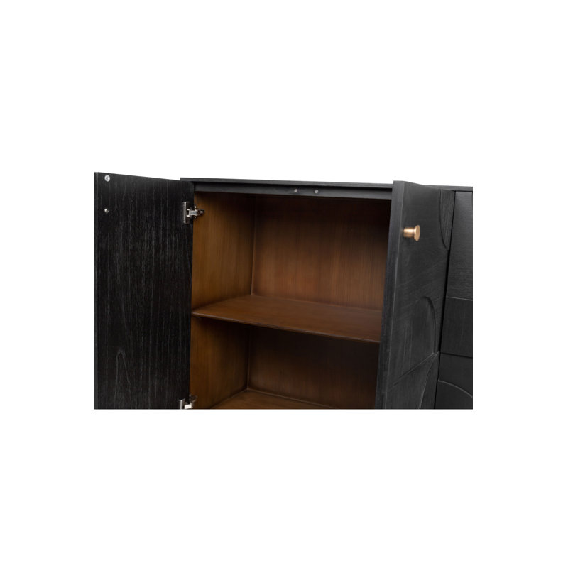 Zulgo 68'' W Solid Wood Sideboard, Black