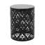 Table d'appoint en métal (lot de 2), style moderne avec détails en fer découpé, structure thermolaquée noire, sans assemblage, 35 cm (l) x 35 cm (p) x 45,7 cm (h) et 30 cm (l) x 30 cm (p) x 40 cm (h) (côté de 2).