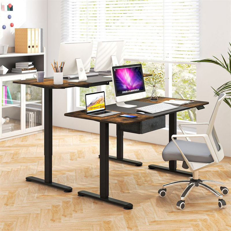 Adjustable Metal Base Computer Desk