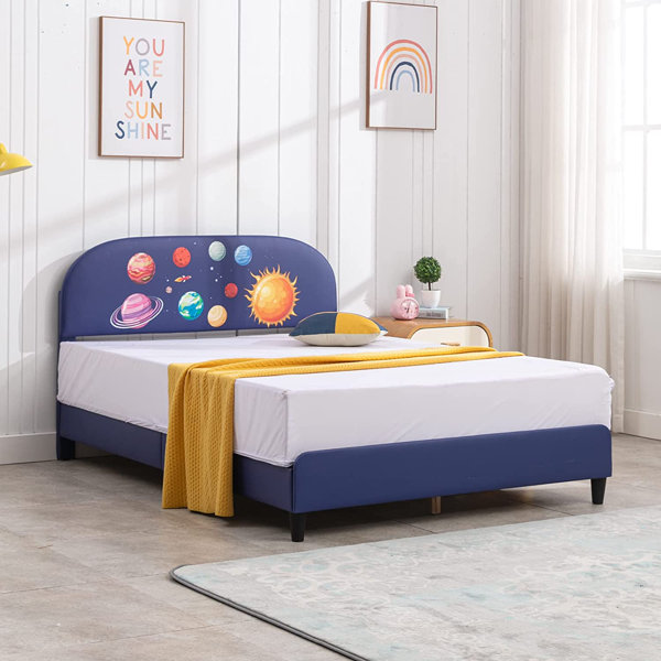 Mjkone Unfinished Vegan Leather Platform Bed | Wayfair