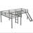 L-Shaped Twin Loft Bed With And Slide, Gray - Optimize Bedroom Layout Size Widened Slide Enjoy A Special