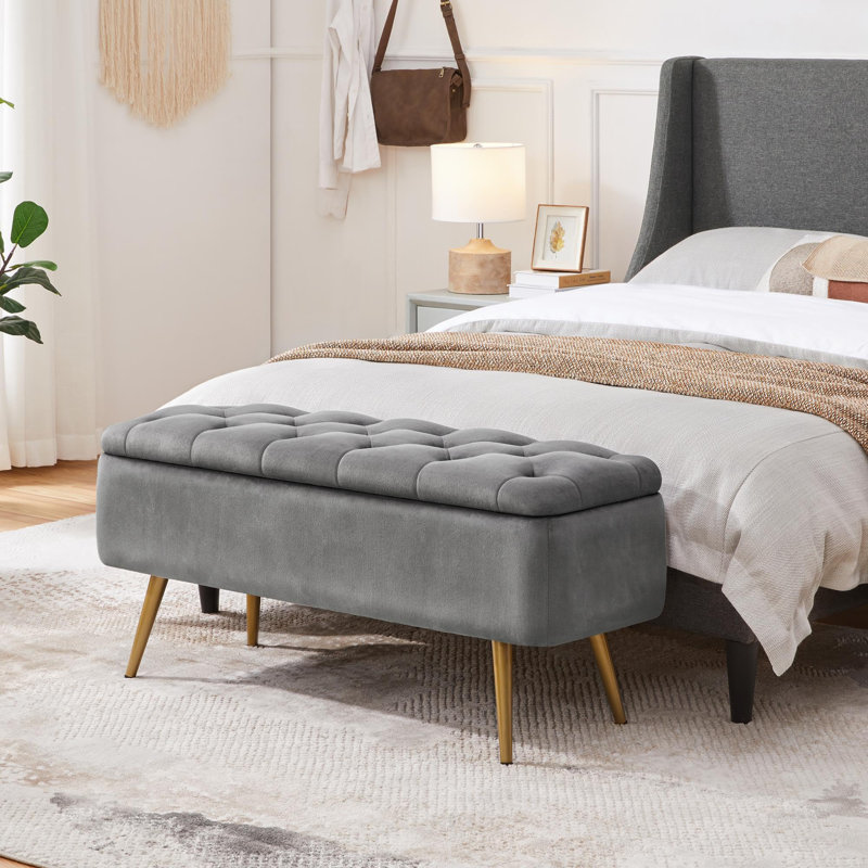 Banc avec repose-pieds de 42 pouces pour le salon