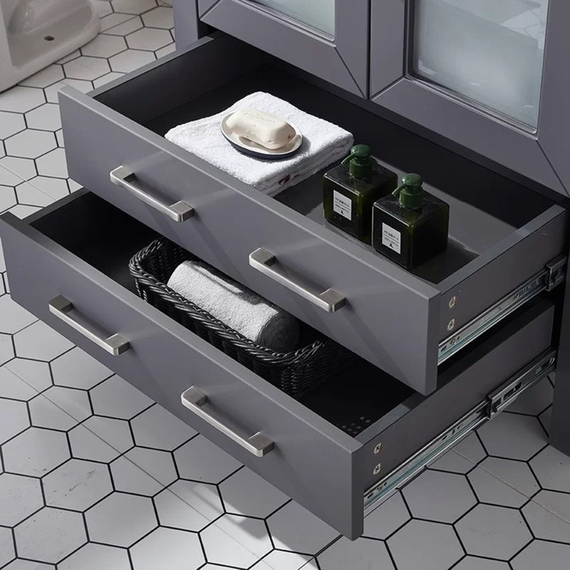 30" modern free-standing vessel single bathroom vanity set Byrl, Gris foncé