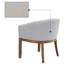 Chaise de salle à manger rembourrée en lin-1847410208