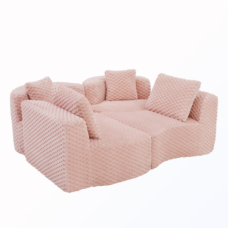 Canapé modulaire rembourré sans os, Pink Polyester