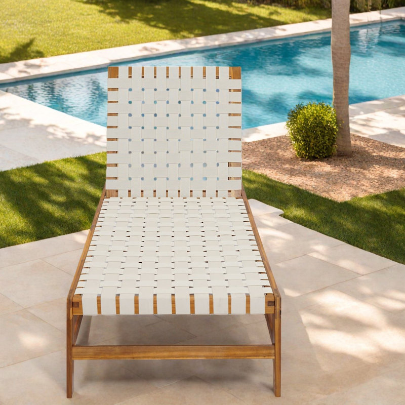 Méridiennes de patio réglables, chaise d'extérieur moderne en corde de bois d'acacia