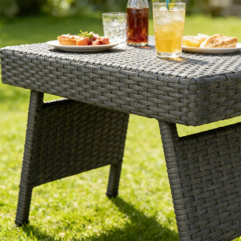 PE WICKER SNACK TABLE