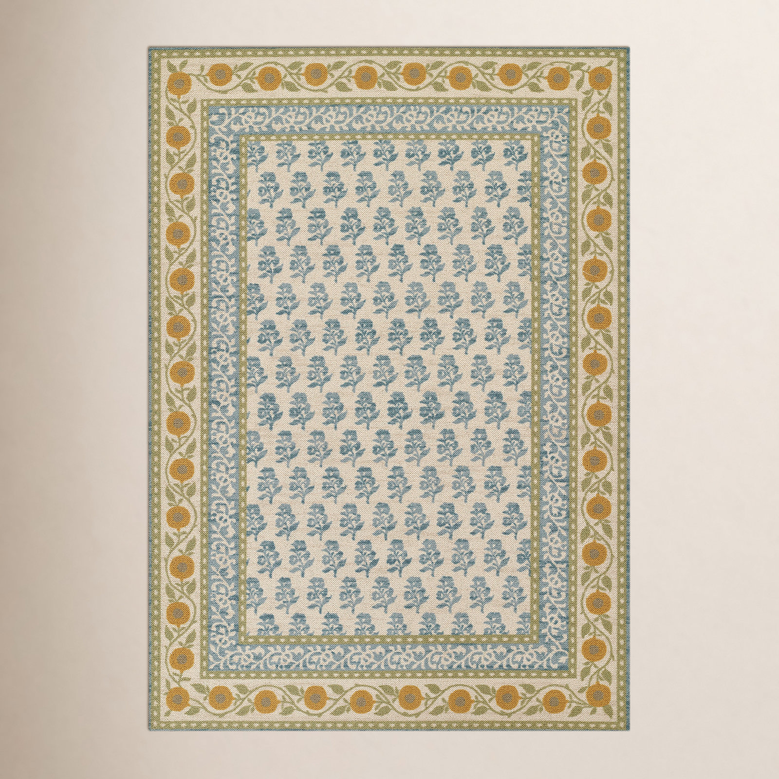 Anders Multi Floral Wool Rug, Rectangle 5'3" x 7'6"