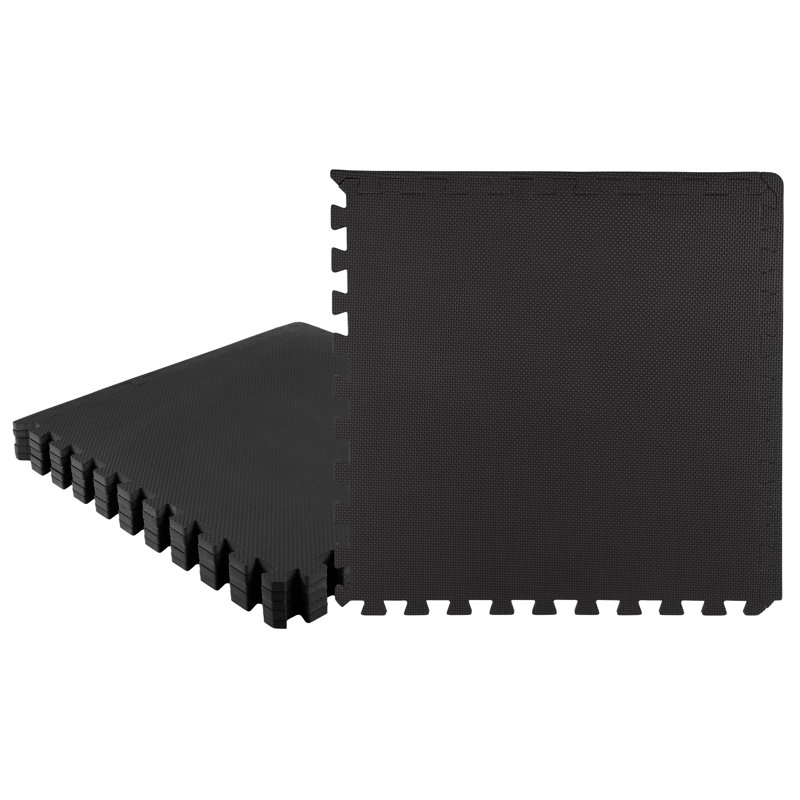 Carrelage en mousse EVA 24 po Stalwart, 6, Noir