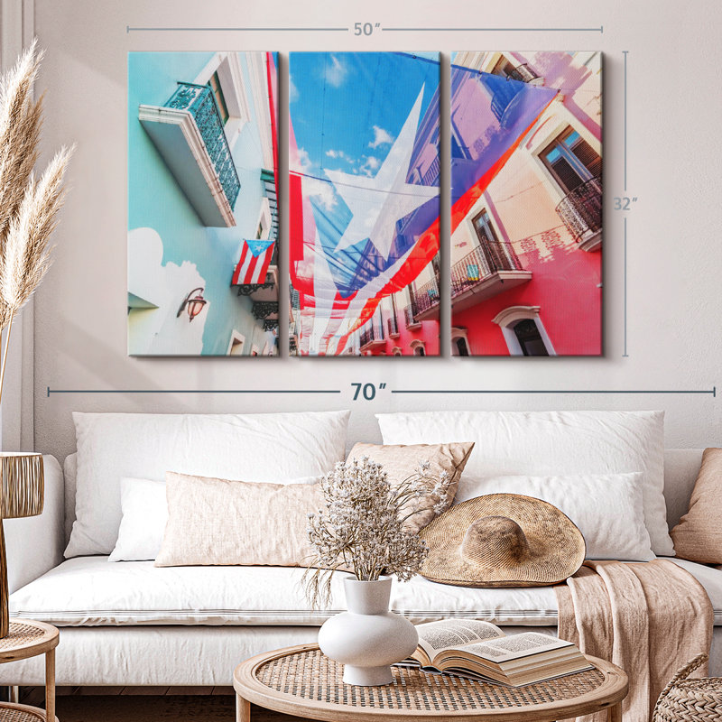 «Puerto Rico Street Flag» sur toile, H 32 po x l 50 po x P 1,25 po