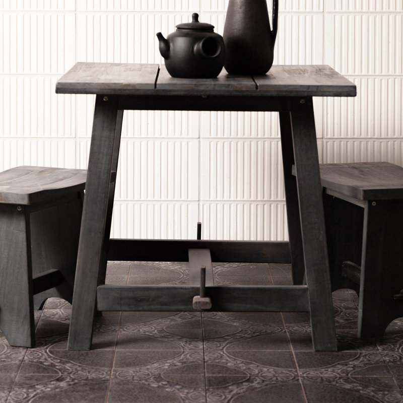 Kings Jaipur 17-5/8 In. X 17-5/8 In. Ceramic Floor And Wall Tile, Black