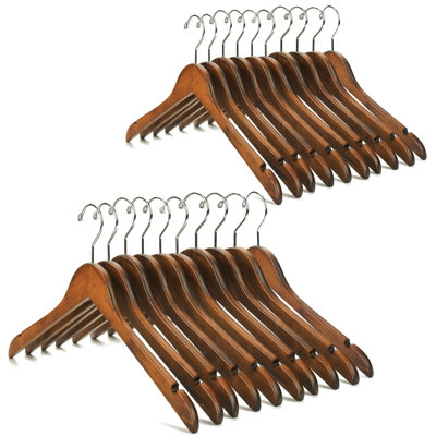 20 Pack High Grade Lotus Wooden Hangers Wood Shirt Hangers,Dress Coat Jacket Clothes Hangers,with Extra Smooth Finish, 360 Degree Swivel Hook(Retro)