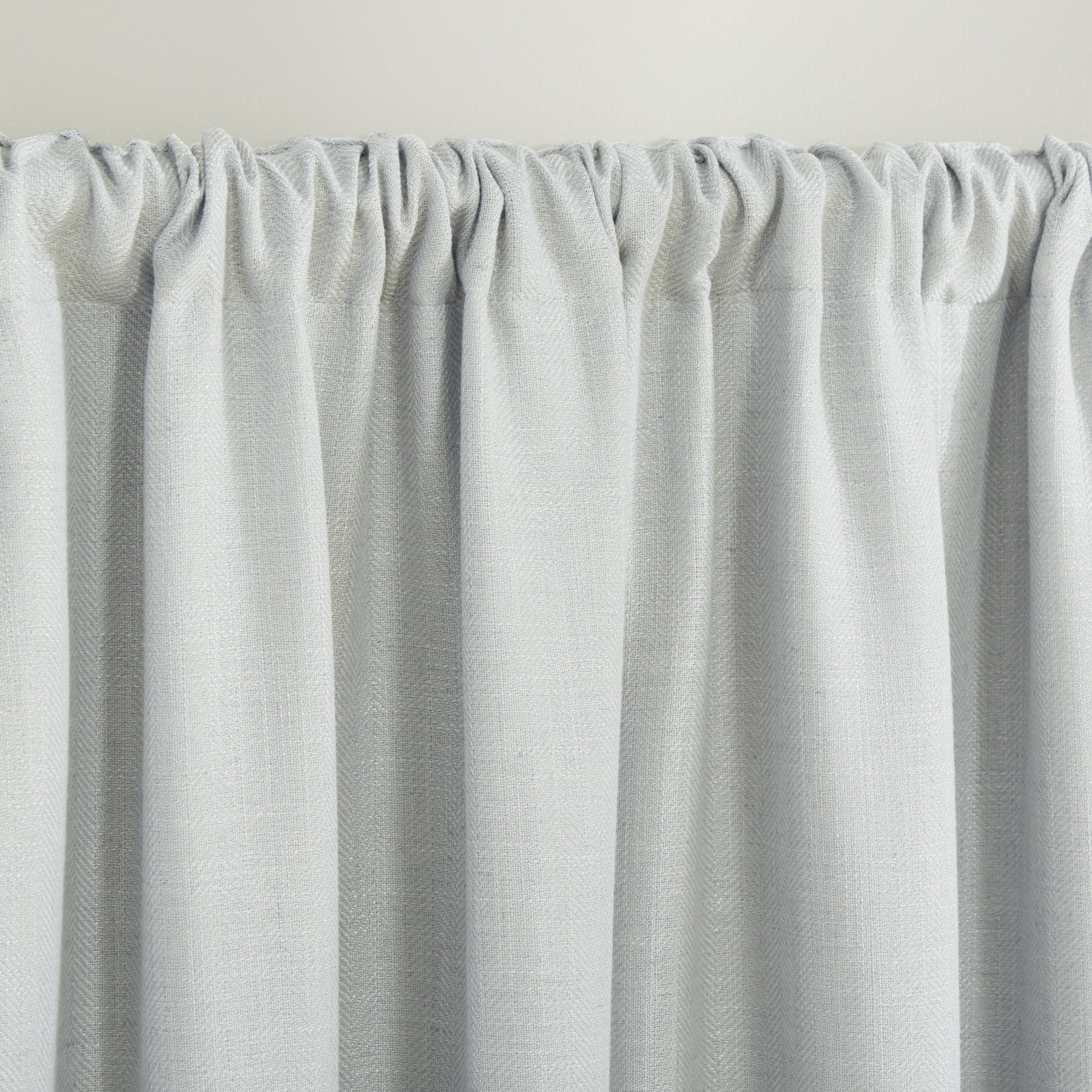 Linen Herringbone Blackout Polyester Curtain, 52" W x 84" L, Gray