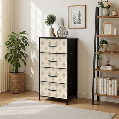 Commode à 4 tiroirs avec rangement et treillis