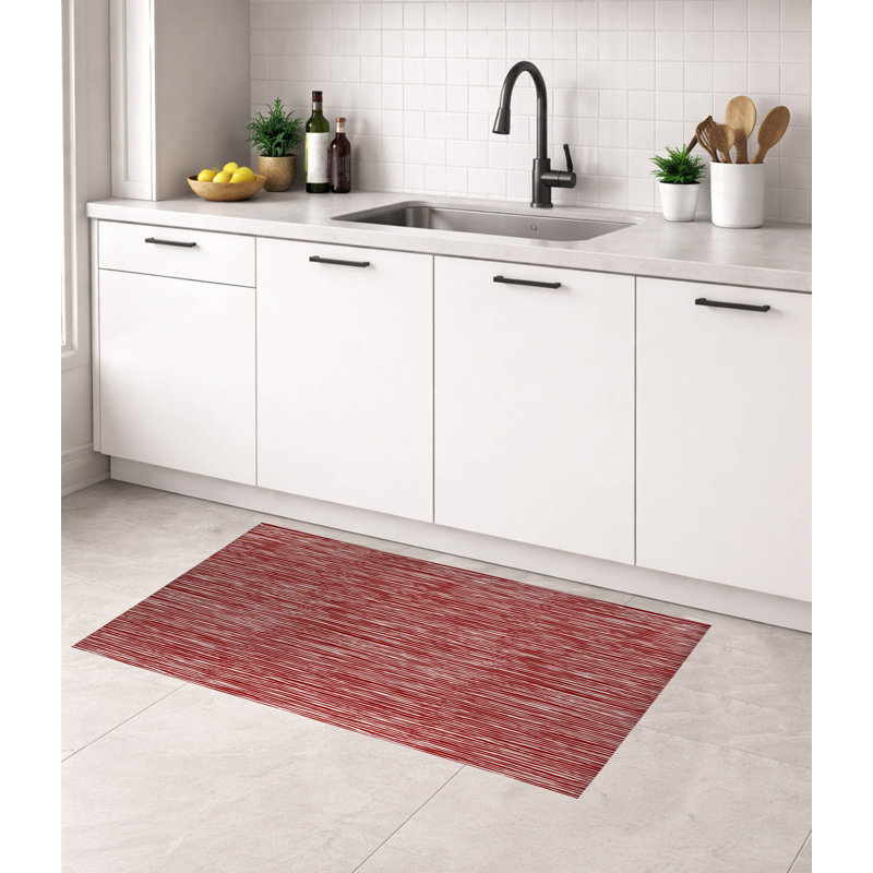 Tapis de cuisine à profil bas Thick N Thin, Rectangle 4pi x 6 pi, Rouge canneberge
