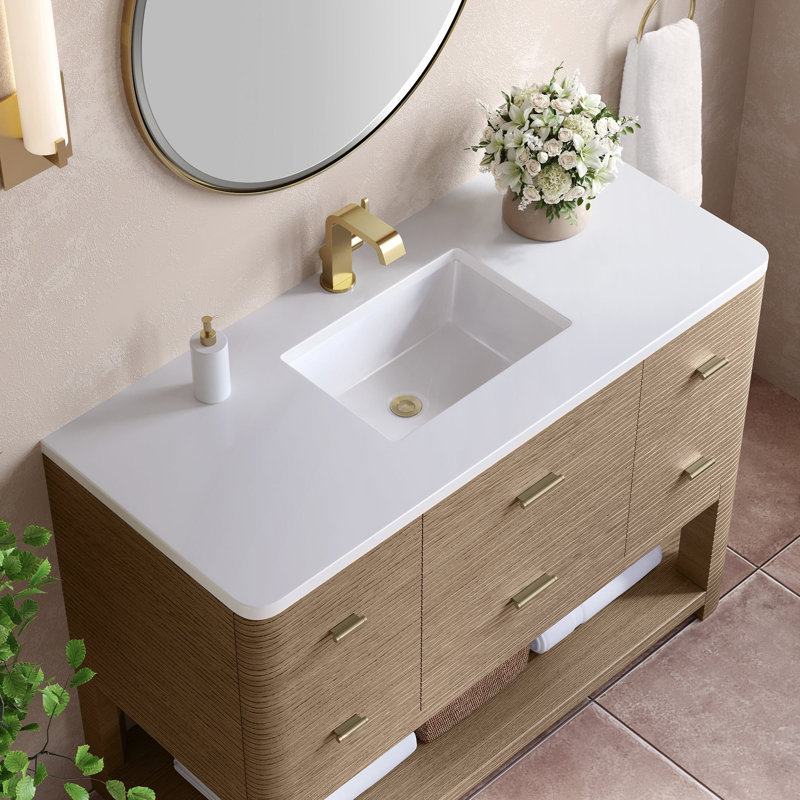 Lucian 48'' W Single Vanity, White Zeus