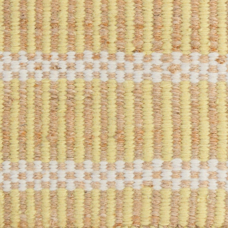 Jute & Wool Striped Rug, 8' x 8', Daffodil Yellow