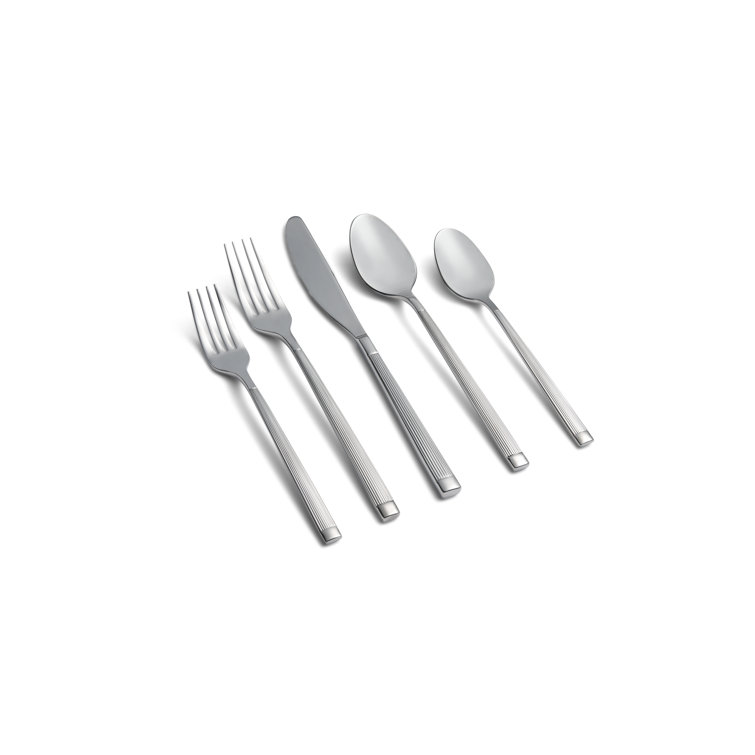 20pc Squared Straight Flatware Set Black - Room Essentials™