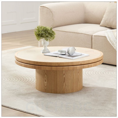 Table basse en pierre frittée avec piédestal en panneau de fibres à densité moyenne robuste, facile à assembler pour les salons et les salles de réception modernes