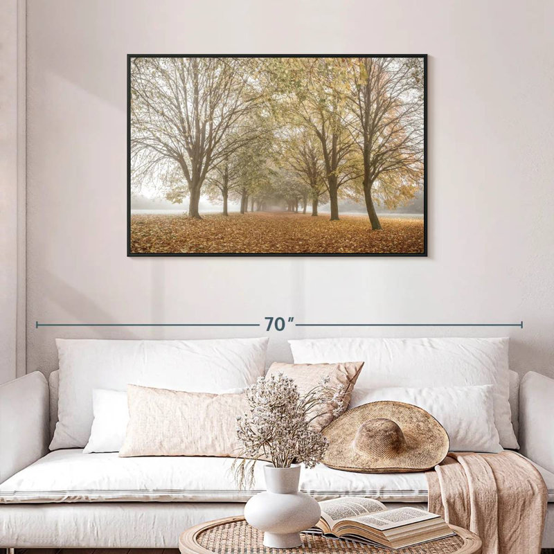 Paix d'automne, Cadre flottant noir, 43 po x 29 po