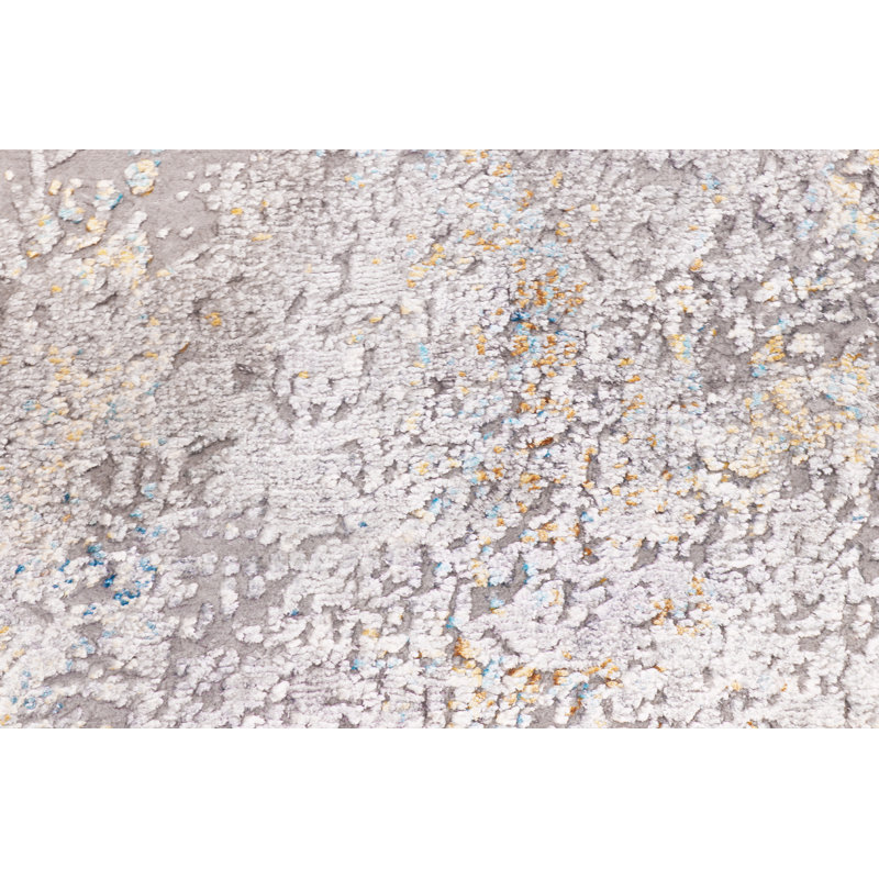 Hand Knotted Abstract Area Rug in Beige/Blue/Pink, Rectangle 10'3" x 14'3"