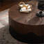 Table basse ronde pour salon en noyer noir à base de piédestal 30,31 pouces