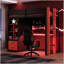 Lit mezzanine simple en bois avec bureau et rangement-133569009-133569011