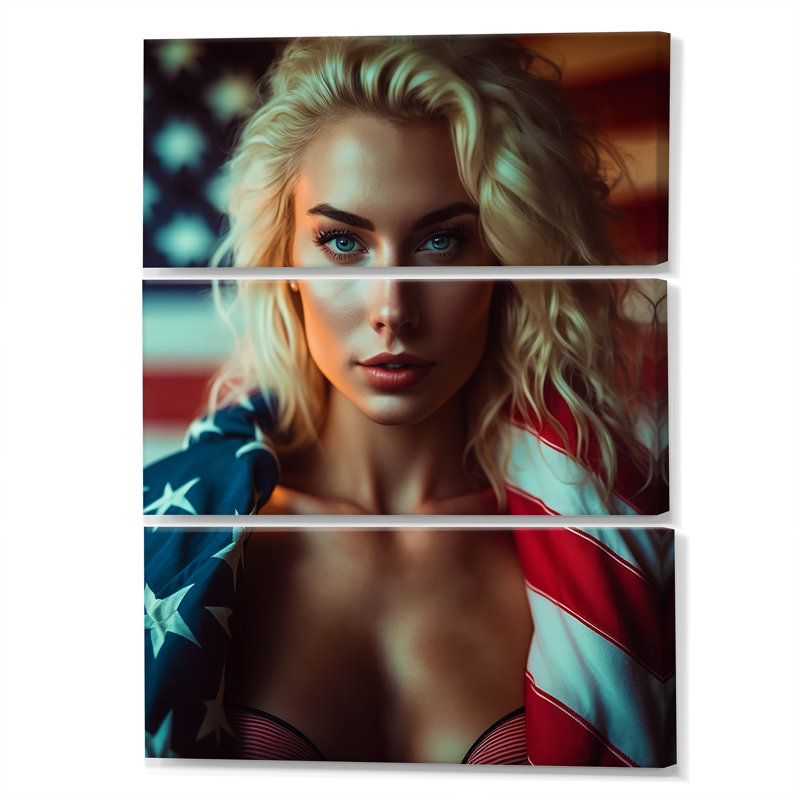 «American Beauty I - Woman Sensual», ensemble d'art sur toile, H 28 po x l 36 po x P 1 po