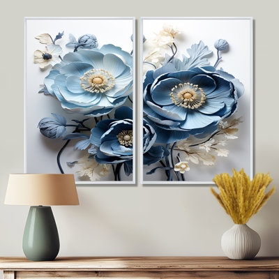 Ranunculus Bouquet VI - Blue Canvas Prints