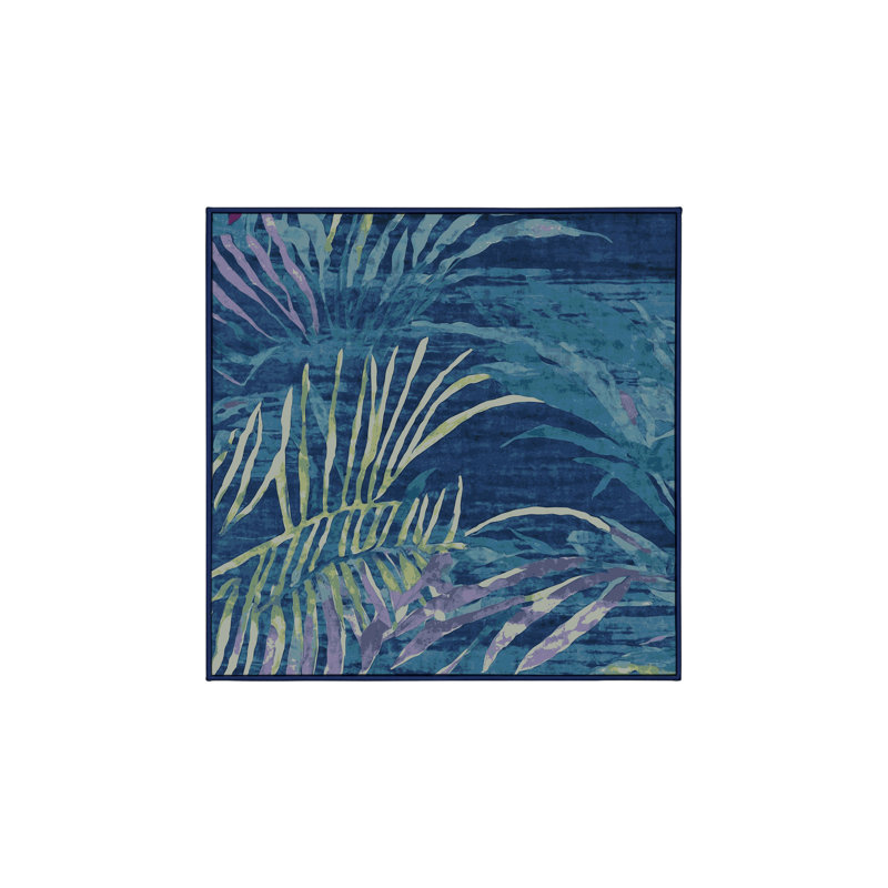 Machine Washable Gray Area Rug, Square 8'
