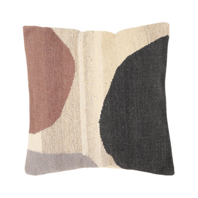 Tegan 20" x 20" Handwoven Wool Square Throw Pillow, Multicolor
