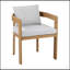 Ensemble de 2 chaises de salle à manger d'extérieur et d'intérieur Elko, structure en teck avec coussins gris clair, résistantes aux intempéries