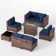 Romanas 8 Piece Patio Conversation Sets With Fire Pit Table