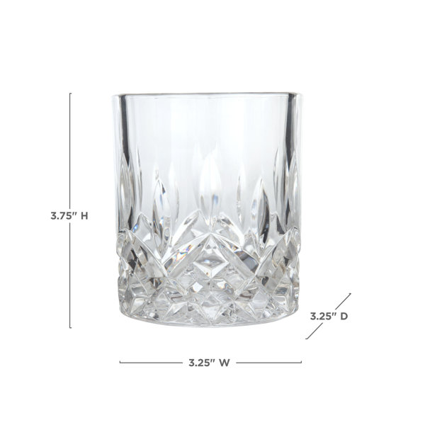 Viski Admiral Stemmed Cocktail Glasses, Faceted Lead-Free Crystal Short  Footed Coupes For Bar Carts, 9 Oz, Set Of 2