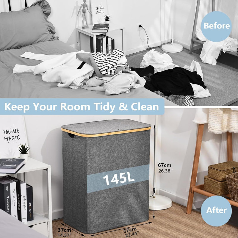 Bamboo Laundry Room Organizer