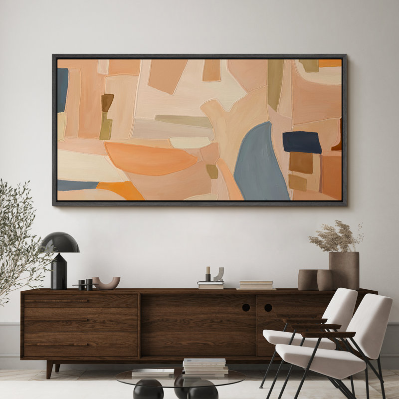 Abstrait abstrait, minimaliste, moderne, minimaliste, boho, H 30 po x l 60 po, Naturel