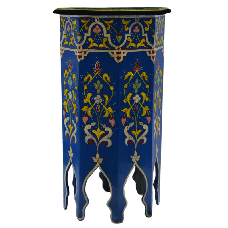 Handmade Moroccan Tall Table Blue Totton