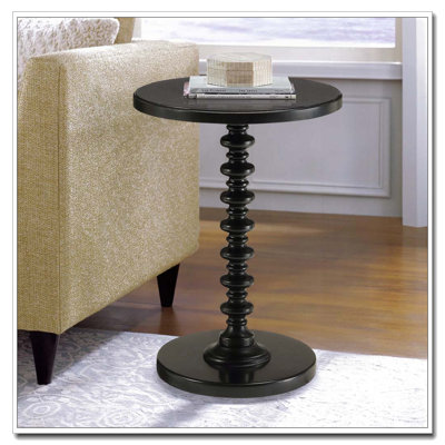 Table d'appoint ronde noire en bois