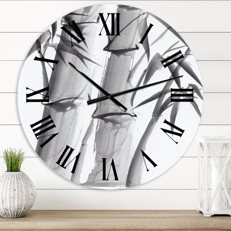 Horloge murale rétro en bambou monochrome rétro IV, Très petit
