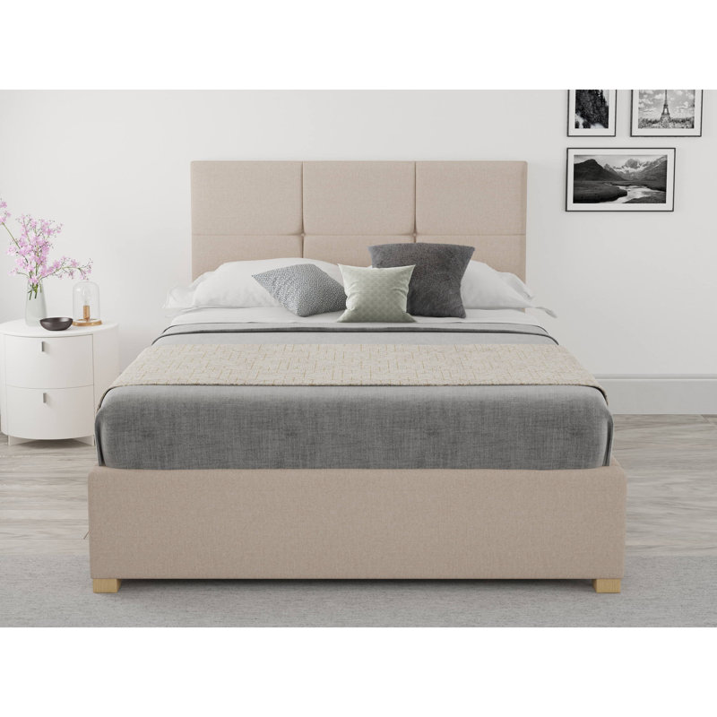 Moyers Upholstered Ottoman Storage Bed, Natural, Small Double (4')