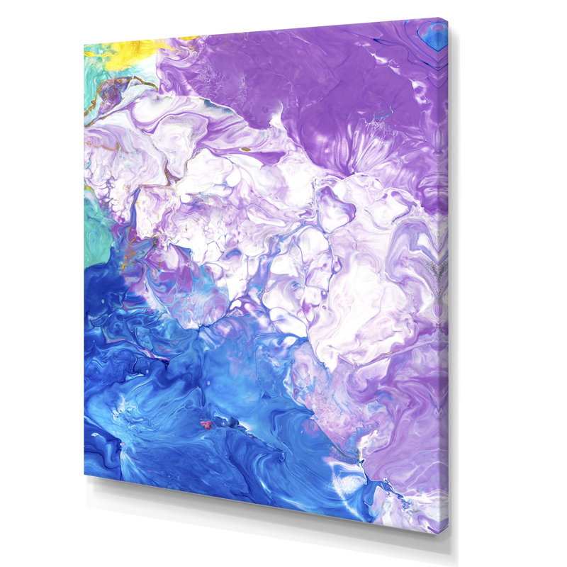 «Blue Pink and White», peinture sur toile, H 32 po x l 16 po, Toile tendue