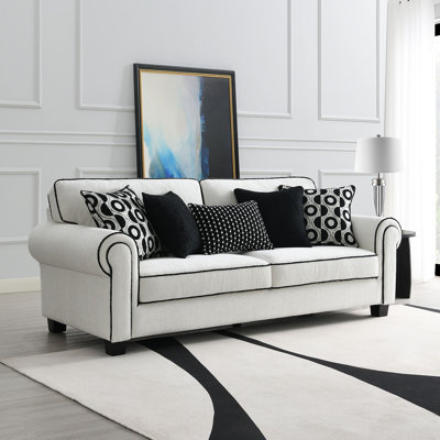 Adline Chenille Sofa With Accent Pillows